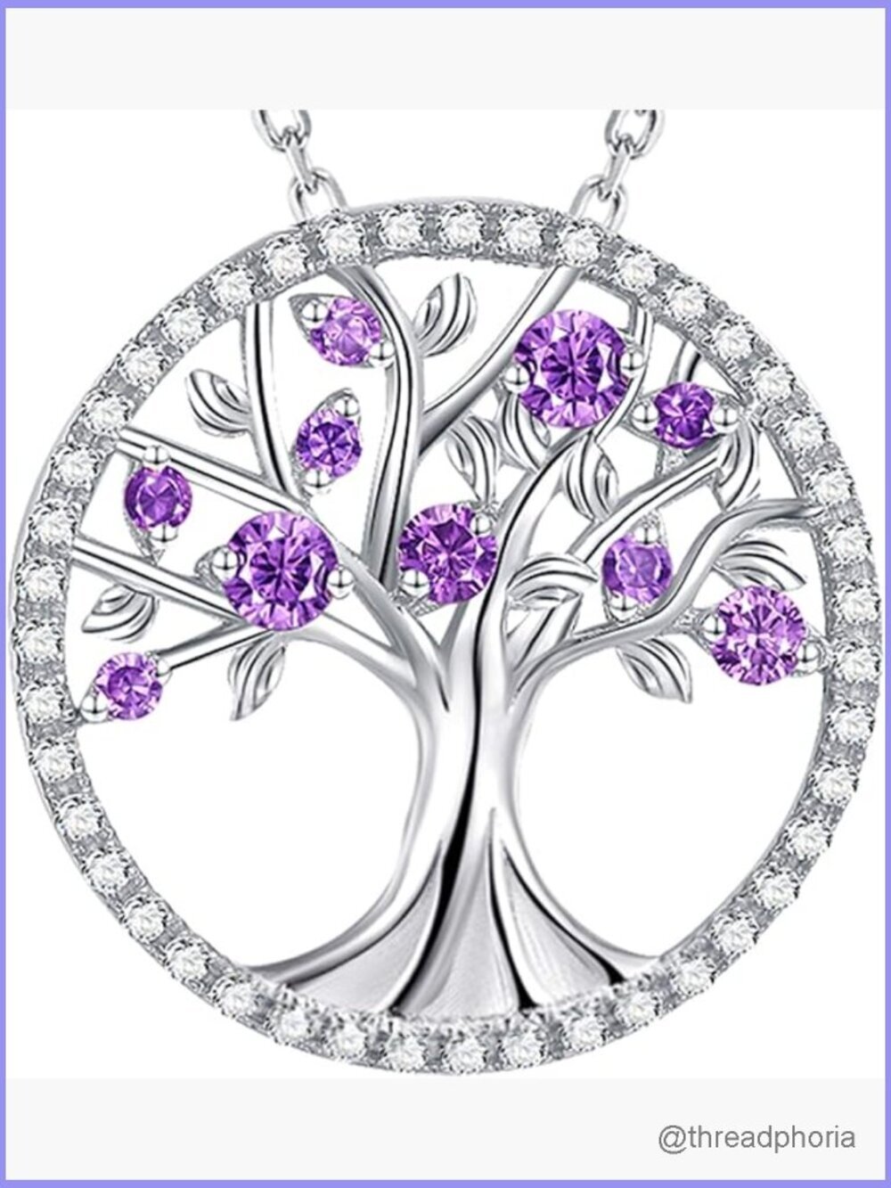 Tree of Life Birthstone Pendant Necklace 925 Sterling Silver 18-20"